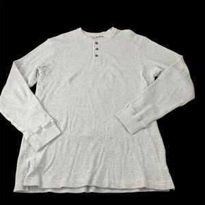 Eddie Bauer Men’s Tall Large Gray Cotton Waffle Knit Henley Long Sleeve Dexter